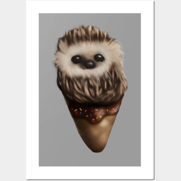 Hedgehog in an Ice Cream Cone Wall Art by bluecrown